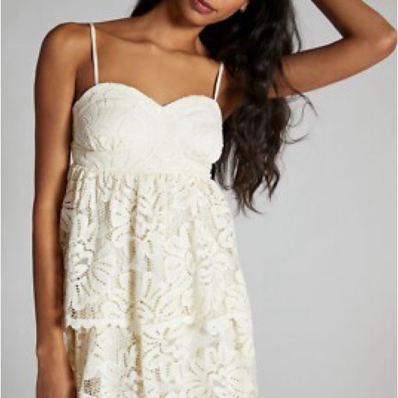Anthropologie Maeve Ivory Cream Lace Dress Removable Straps to Strapless Boho S - Picture 4 of 12